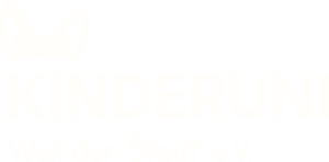 Wortmarken "KINDERUNI Weil der Stadt e.V." Logo in Warmweiß mit Fuchsohren