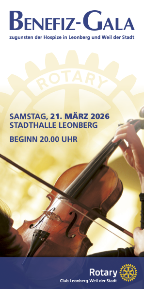 Unser Sponsor lädt ein: Benefiz-Gala des Rotary Clubs Leonberg-Weil der Stadt