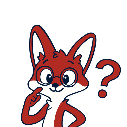 Illustrierter Fuchs als FAQ-Maskottchen.